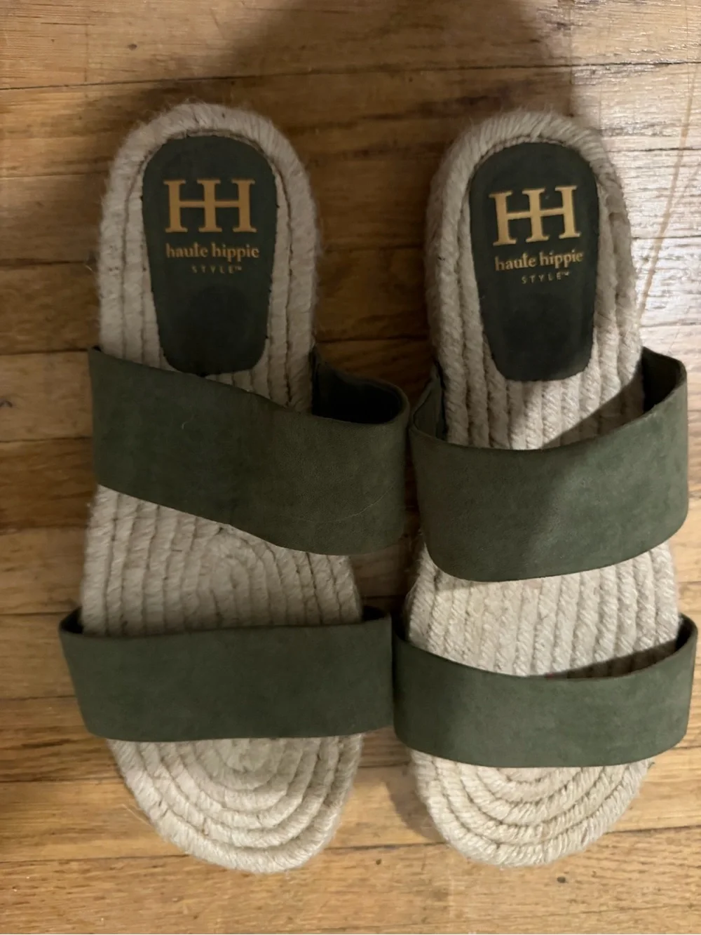 Haute Hippie Olive Double-Strap Slide Sandals 8.5